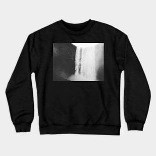 Waterfall landscape black and white Crewneck Sweatshirt